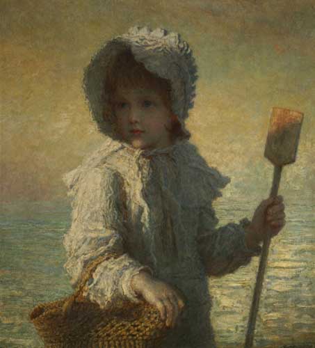 Painting Code#45596-CONTINENTAL SCHOOL: Young Girl Harvesting Shellfish 