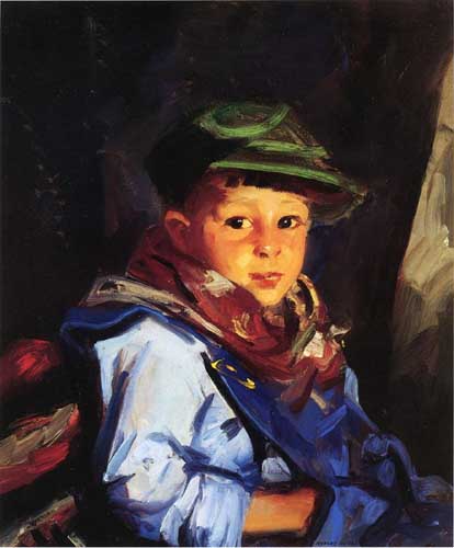 Painting Code#45612-Henri, Robert (USA): Boy with a Green Cap
