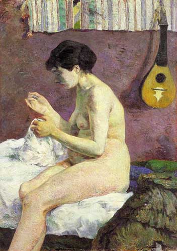 Painting Code#45652-Gauguin, Paul: Study of a Nude (Suzanne Sewing)