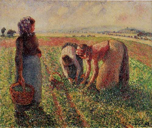 Painting Code#45677-Pissarro, Camille - Picking Peas