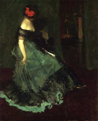 Painting Code#45717-Charles W. Hawthorne - The Red Bow