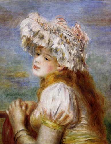 Painting Code#45729-Renoir, Pierre-Auguste - Girl in Lace Hat