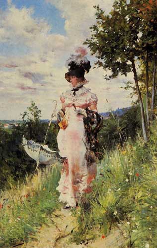 Painting Code#45732-Boldini, Giovanni(Italy) - The Summer Stroll