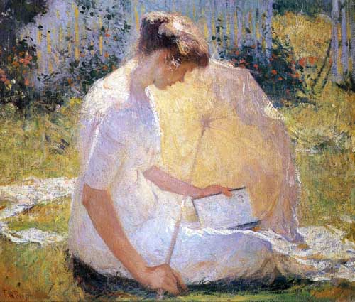 Painting Code#45742-Frank W. Benson - The Reader