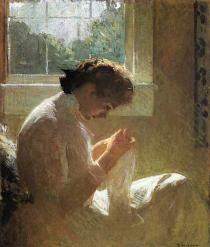 Painting Code#45744-Frank W. Benson - The Sunny Window