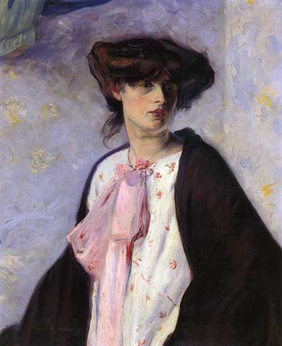 Painting Code#45752-Alfred Henry Maurer - Woman with a Pink Bow