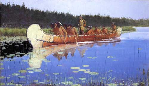 Painting Code#45754-Frederic Remington - Radisson and Groseilliers