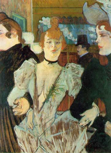 Painting Code#45766-Toulouse-Lautrec, Henri - La Goulue Arriving at the Moulin Rouge with Two Women