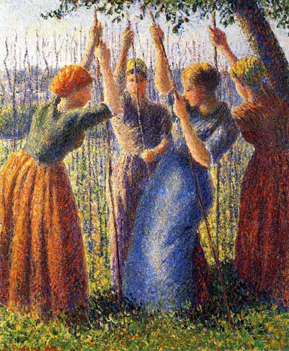 Painting Code#45803-Pissarro, Camille - Peasant Women Planting Stakes