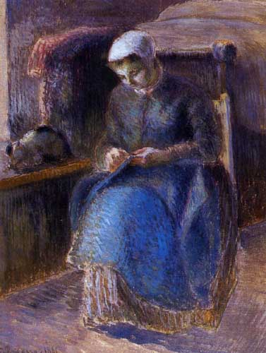 Painting Code#45850-Pissarro, Camille - Woman Sewing