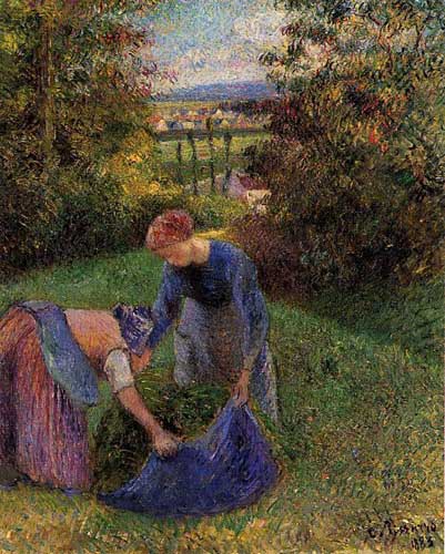 Painting Code#45852-Pissarro, Camille - Women Gathering Grass