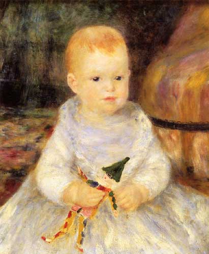 Painting Code#45888-Renoir, Pierre-Auguste - Child with Punch Doll (A.K.A. Pierre de la Pommeraye)