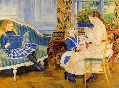 Painting Code#45889-Renoir, Pierre-Auguste - Children&#039;s Afternoon at Wargemont (A.K.A. Marguerite, Lucie and Marthe Barard)