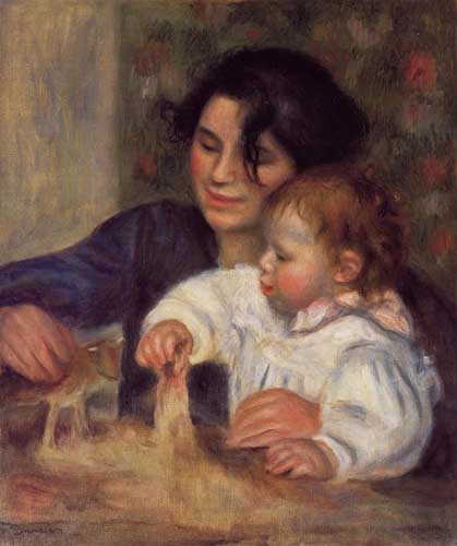 Painting Code#45900-Renoir, Pierre-Auguste - Gabrielle and Jean