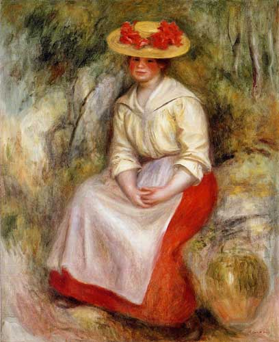 Painting Code#45902-Renoir, Pierre-Auguste - Gabrielle in a Straw Hat