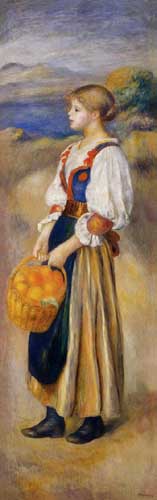 Painting Code#45909-Renoir, Pierre-Auguste - Girl with a Basket of Oranges