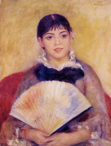 Painting Code#45910-Renoir, Pierre-Auguste - Girl with a Fan (also known as Alphonsine Fournaise)