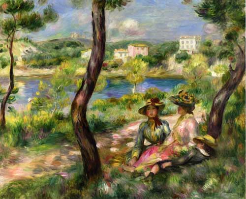 Painting Code#45924-Renoir, Pierre-Auguste - Beaulieu, Women and LIttle Boy