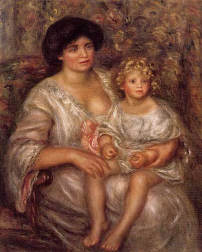 Painting Code#45942-Renoir, Pierre-Auguste - Madame Thurneyssan and Her Daughter