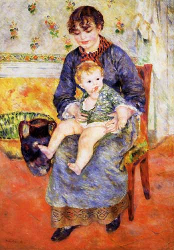 Painting Code#45953-Renoir, Pierre-Auguste - Mother and Child