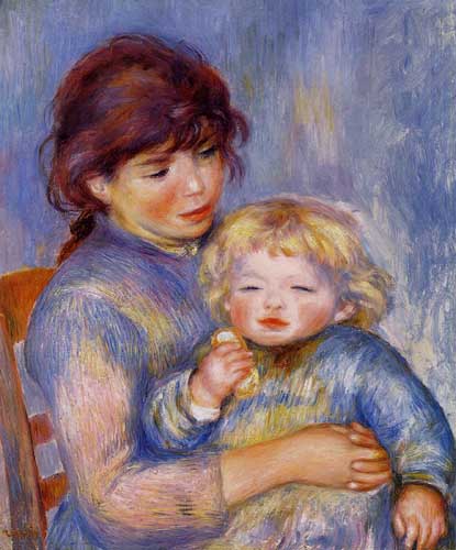 Painting Code#45954-Renoir, Pierre-Auguste - Motherhood (A.K.A. Child with a Biscuit)