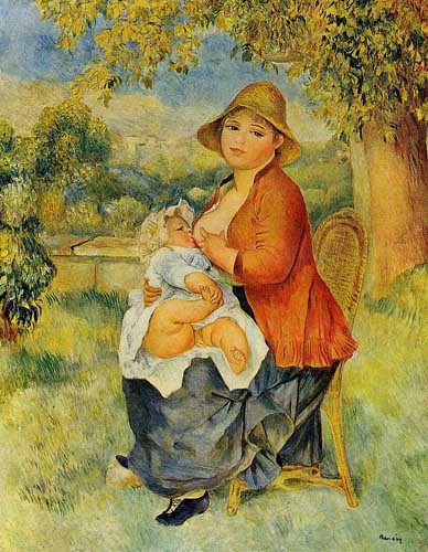 Painting Code#45955-Renoir, Pierre-Auguste - Motherhood (A.K.A Woman Breast Feeding Her Child)