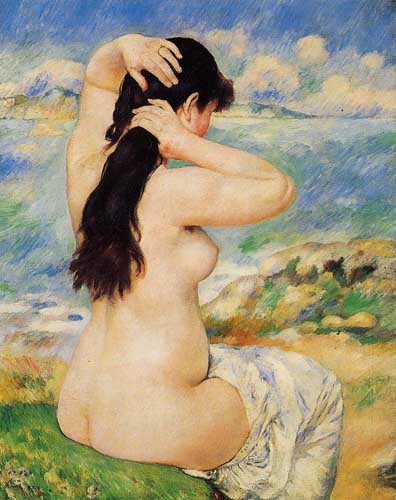 Painting Code#45957-Renoir, Pierre-Auguste - Nude Fixing Her Hair