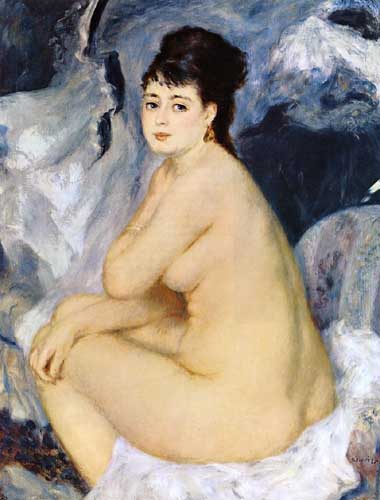 Painting Code#45958-Renoir, Pierre-Auguste - Nude Seated on a Sofa
