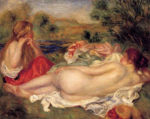 Painting Code#46006-Renoir, Pierre-Auguste - Two Bathers