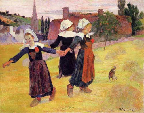 Painting Code#46039-Gauguin, Paul - Breton Girls Dancing (AKA Dancing a Round in the Haystacks)