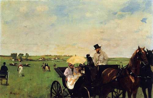 Painting Code#46077-Degas, Edgar - A Carriage at the Races