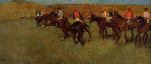 Painting Code#46082-Degas, Edgar - At the Races - Before the Start