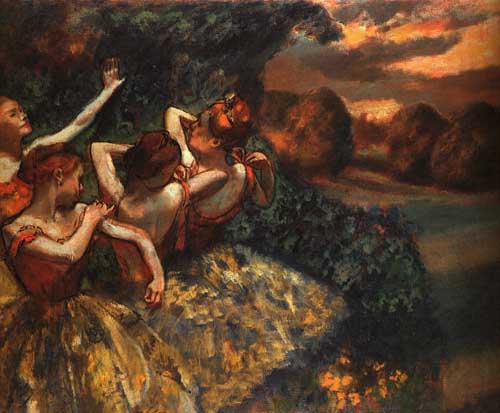 Painting Code#46098-Degas, Edgar - Four Dancers