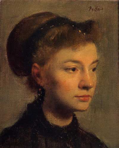Painting Code#46099-Degas, Edgar - Head of a Young Woman
