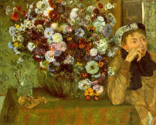 Painting Code#46102-Degas, Edgar - Madame Valpincon with Chrysanthemums
