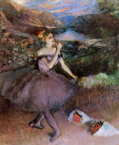 Painting Code#46105-Degas, Edgar - Dancer with Bouquets