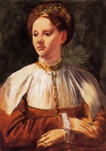 Painting Code#46129-Degas, Edgar - Portrait of a Young Woman (after Bacchiacca)