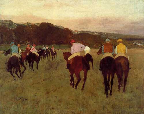 Painting Code#46135-Degas, Edgar - Racehorses at Longchamp