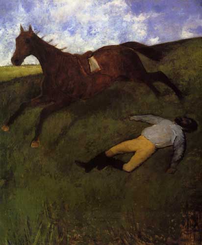 Painting Code#46146-Degas, Edgar - The Fallen Jockey (also known as Fallen Jockey)