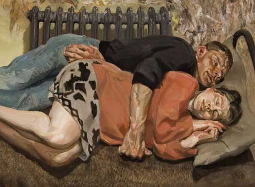 Painting Code#46162-Lucian Freud -  Ib and Her Husband