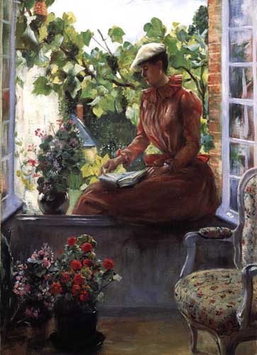 Painting Code#46186-Norbert Goeneutte - Portrait of Anna Goeneutte Wearing a Beret