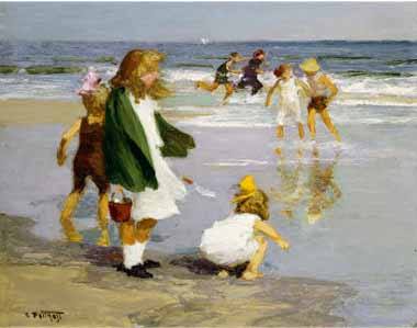 Painting Code#46192-Potthast, Edward(USA) - Play in the Surf