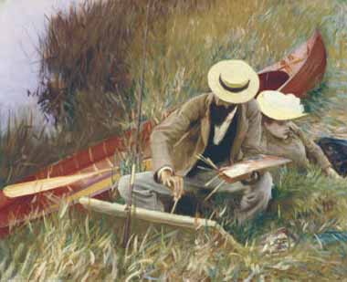 Painting Code#46207-Sargent, John Singer - Out of Doors Study
