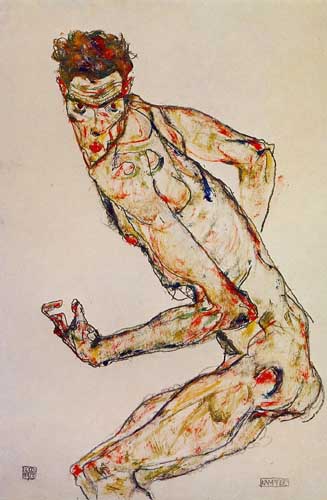 Painting Code#46225-Egon Schiele - Fighter