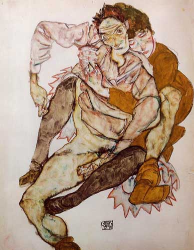 Painting Code#46236-Egon Schiele - Seated Couple