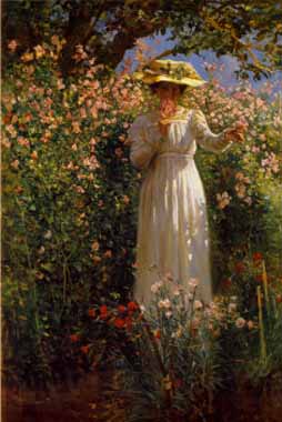 Painting Code#46247-Reid, Robert(USA) - Summer&#039;s Day in the Flower Garden