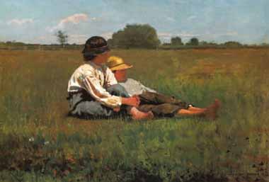 Painting Code#46251-Winslow Homer - Boys in a Pasture