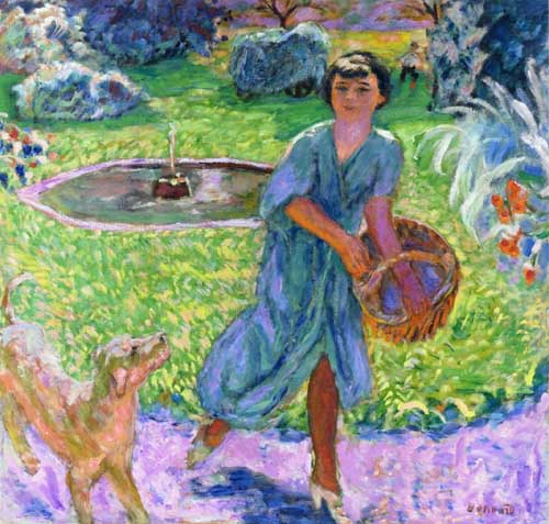 Painting Code#46267-Pierre Bonnard - Girl Playing with a Dog