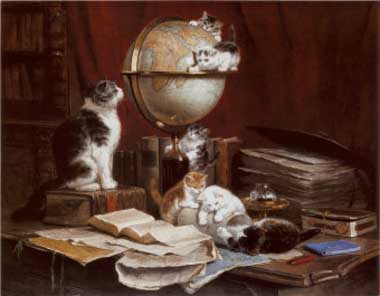 Painting Code#5129-Henriette Ronner-Knip - On Top of the World