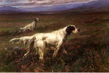 Painting Code#5158-Maud Earl - Setters on the Moors